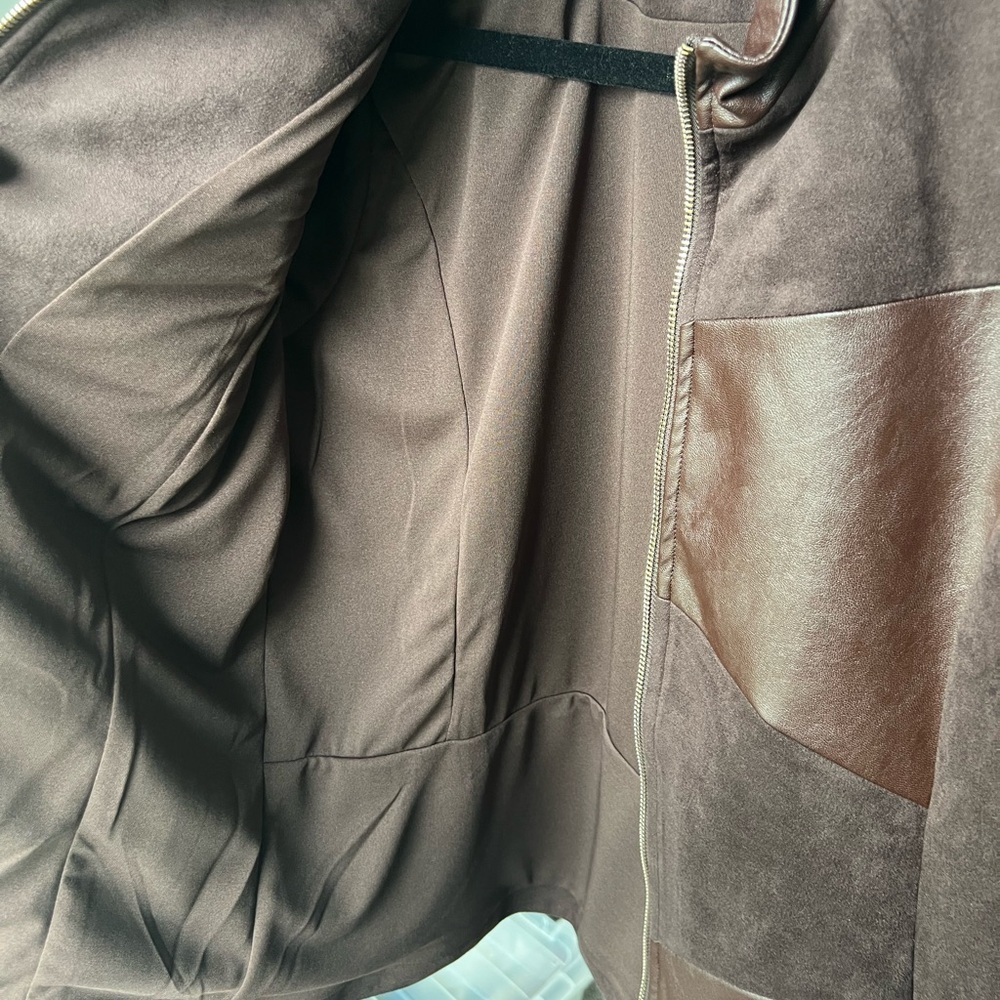 Belle by Kim Gravel Two-Tone Brown Jacket - Picture 3 of 13
